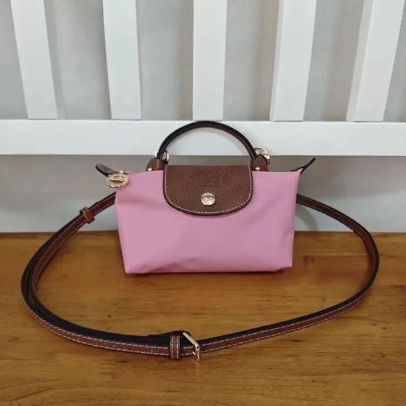 Longchamp Pink and Brown Mini Bag - Picture 2 of 8
